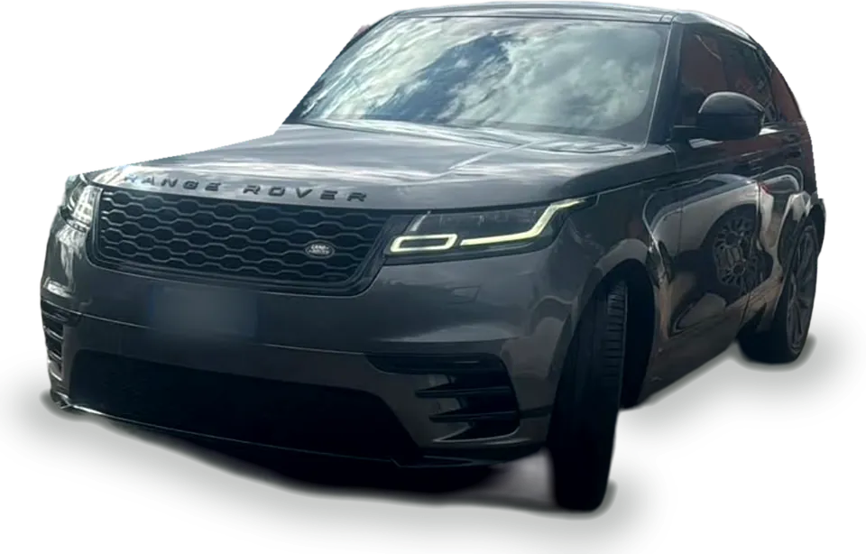 Range Rover Velar grigia a noleggio da Tash Autonoleggio a Latina